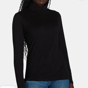 Time and Tru Black Fitted Long Sleeve Turtleneck Size M NWT